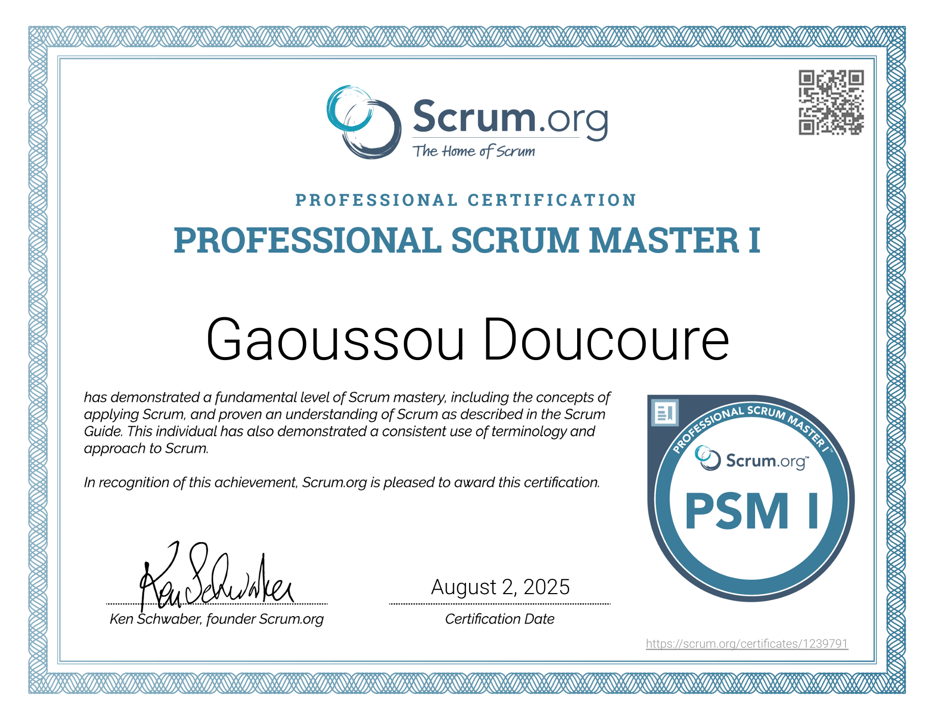 Professional Scrum Master I