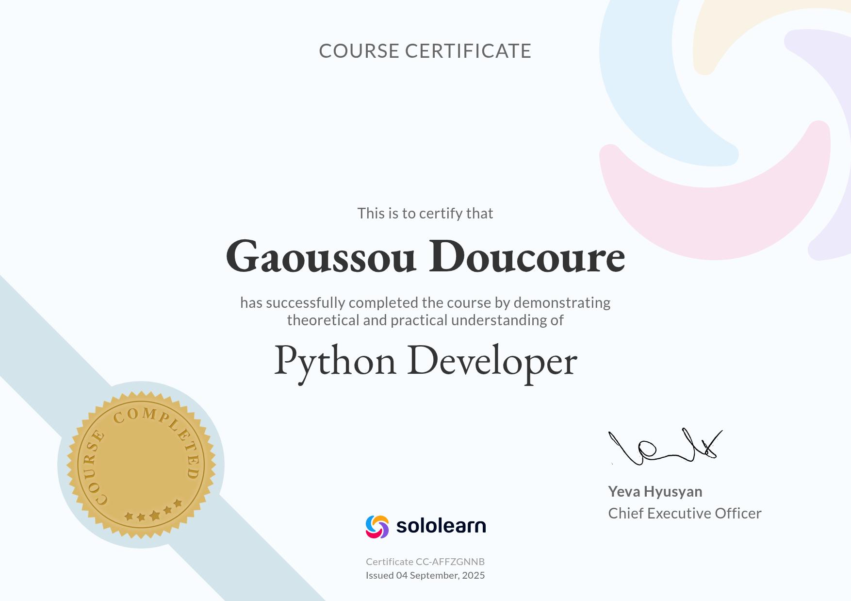 Python Developer Certificate