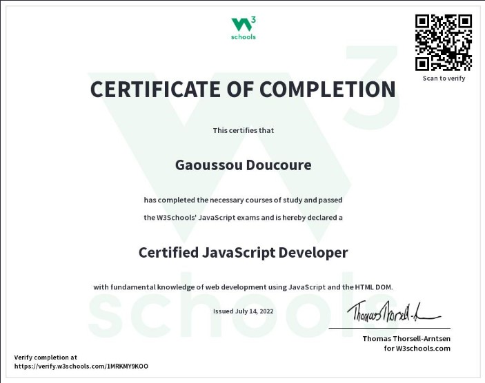 Java Developer Academy Certificate